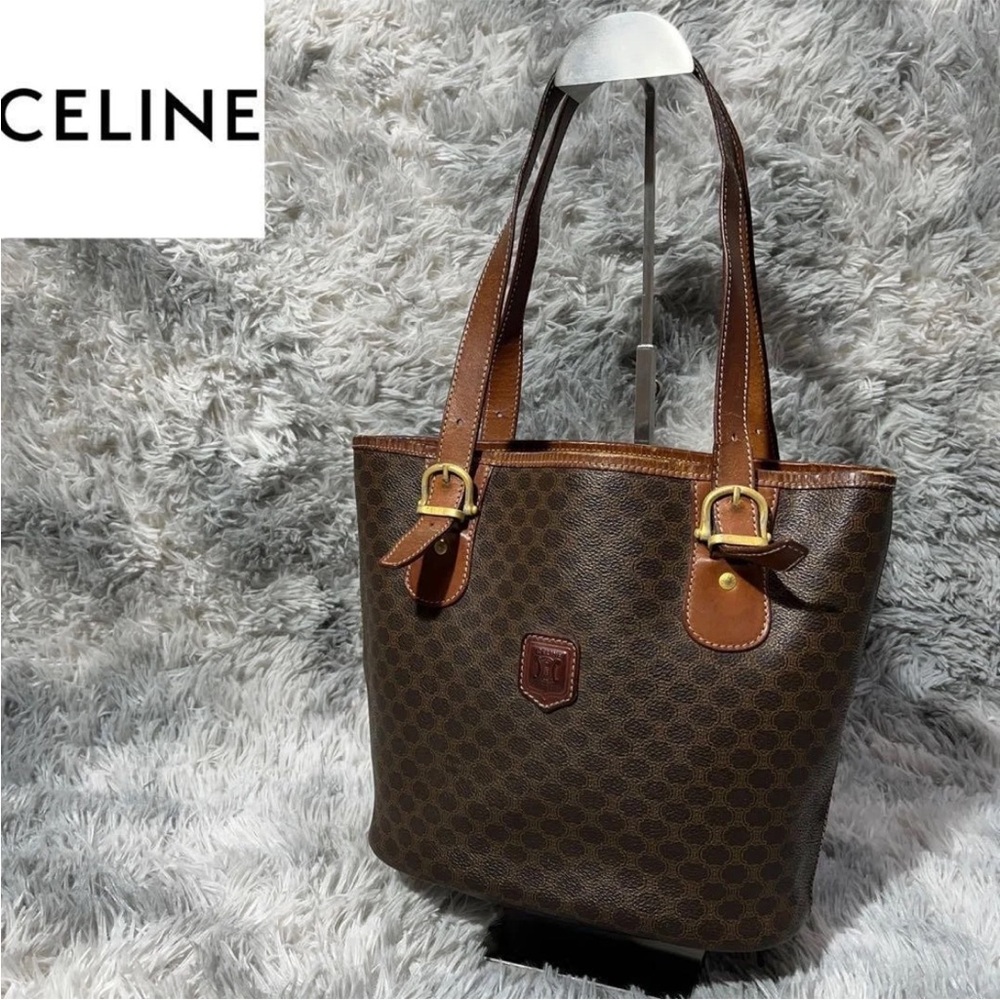 Celine Dark Brown Patterned Tote - image 1